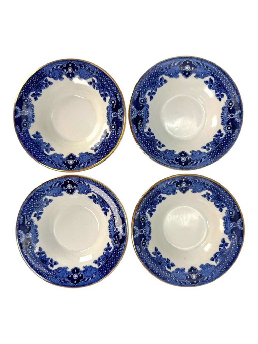 Burleigh Ware Blue Willow 4 Dipping Sauce Bowl Dinnerware Tableware UK 4.25 inch